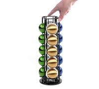 SEVENLINE Soporte para cápsulas de café Vertuo para 20 cápsulas de café compatible con Nespresso Vertuoline, soporte organizador de línea Vertuo, carrusel giratorio de 360 grados (negro)