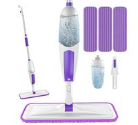 SEVENMAX Fregona Mopa con Pulverizador - Spray Mop Mopas de Limpieza Suelos con 3 Almohadilla Reutilizable Recambio de Microfibra Botella 650ml para Hogar Cocina Azulejos Parquet Madera Dura Laminados