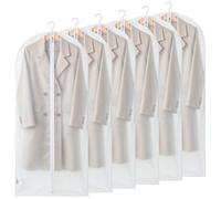Sevenpers Fundas Ropa Armario Blanco Bolsa Guardar Ropa 60x120cm Juego 6 | Bolsas de Ropa Antipolvo para Almacenamiento de Vestidos, Abrigos y Trajes, Funda de Ropa para Organizar Armarios