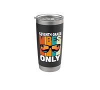Seventh 7th Grade Students Vibes Only Back To School Vaso térmico de acero inoxidable de doble pared