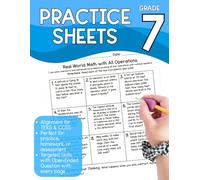 Seventh Grade Math Practice Sheets - Practice Workbook - 7th Grade Skills - TEKS - Common Core - Math Skills - Math Workbook - Homeschool Practice ... Grade Math - Aligned to TEKS and Common Core)