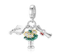 SEVENWELL Colgante de copo de nieve para perro Pandora y gato, color azul, plata de ley, regalo de Navidad, 0,45 mm, Plata de ley