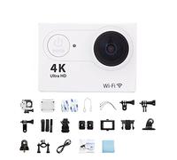 SEVEQIS Cámara de acción, Ultra HD 4K / 30fps Mini cámara de acción al Aire Libre Control Remoto Cámara Deportiva Impermeable Pro Moto(32G Card,Bianco)