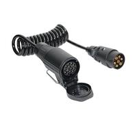 SEVEQIS Enganche de Remolque, Cable De Extensión Placa Luz Camión Remolque 7 Pines, Plomo Macho A Hembra, Enchufe, Pieza, Acoplamientos, Circuito(250cm with Cover)