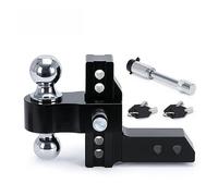 SEVEQIS Enganche de Remolque, Enganche De Remolque Ajustable Receptor 2" Caída Caída/elevación 6" Montaje Bola 12500 LBS Doble 2-5/16" Cerraduras Dobles