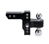 SEVEQIS Enganche de Remolque, Enganche De Remolque Ajustable Receptor 2" Caída/elevación 6" Montaje Bola GTW 12500 LBS Cerraduras Dobles Doble 2-5/16"