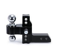 SEVEQIS Enganche de Remolque, Enganche De Remolque Ajustable Receptor 2" Caída/elevación 6" Montaje Bola 12500 LBS Cerraduras Dobles Doble 2-5/16"