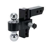 SEVEQIS Enganche de Remolque, Enganche De Remolque Ajustable Receptor 2" Caída/elevación 6" Montaje Bola 12500 LBS Cerraduras Dobles Doble 2-5/16"