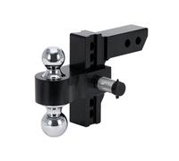 SEVEQIS Enganche de Remolque, Enganche De Remolque Ajustable Receptor 2" Caída/elevación 6" Montaje Bola GTW 12500 LBS Cerraduras Dobles Doble 2-5/16"