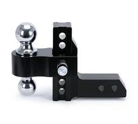 SEVEQIS Enganche de Remolque, Receptor Ajustable De 2" Enganche Caída/elevación 6" Montaje Bola 12500 LBS Cerraduras Dobles Remolque Doble 2-5/16"