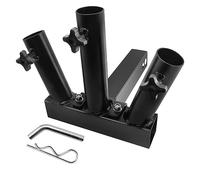 SEVEQIS Enganche de Remolque, Soporte De Poste Bandera Montaje Enganche Asta Universal For Receptor Estándar Apto For Camión SUV RV Pickup Soportes Remolque(Three Tubes)