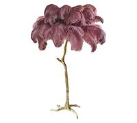 SEVEQIS Lámpara de plumas, Lámpara de pie plumas 1,7 m/1,2 m for sala estar, lámpara moderna con 3 colores regulables, Led, luz romántica for estar/dormitorio(H170cm,Purple color)