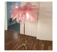 SEVEQIS Lámpara de plumas, Lámpara de pie plumas 1,7 m/1,2 m for sala estar, lámpara moderna con 3 colores regulables, Led, luz romántica for estar/dormitorio(H170cm,Pink color)