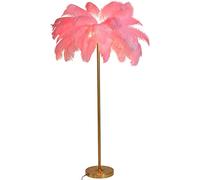 SEVEQIS Lámpara de plumas, Lámpara de pie plumas 160 cm for sala estar, lámpara moderna con 3 colores regulables, luz Led for dormitorio/lámpara for romántica(Pink)