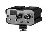 SEVEQIS Podcast Kit, Adaptador de Audio de CVM-AX1, Adaptador de Mezclador de Audio de micrófono con monitoreo en Tiempo Real, Mezclador de cámara de Puerto de 3,5mm de Canales duales