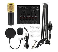 SEVEQIS Podcast Kit, Micrófono Condensador Profesional BM800, micrófono V8 V9 V10, Tarjeta de Sonido, Ordenador, Audio, USB, Juego de Estudio de grabación, transmisión en Vivo, KTV(V8 and BM800 Mic)