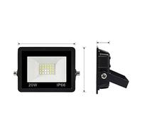 SEVEQIS Reflector LED, DIRIGIÓ Luz de Pared Pir Reflector Sensor Movimiento IP65 Lámpara Camino jardín al Aire Libre Impermeable for la decoración del(6000-6500K_NO PIR 20W)