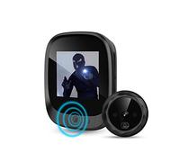 SEVEQIS Timbre con vídeo, Visor de Puerta electrónico Campana IR Puerta Nocturna Mirilla Cámara Grabación Fotos Digital Inteligente