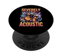 Severely Acoustic Musician Guitar Player PopSockets PopGrip Adhesivo