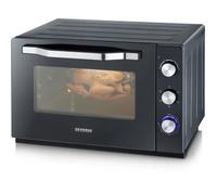 Severin a 2073 Horno XXL 60 L con Calor Giratorio, 2200 W, Piedra de Pizza y Temporizador 120 Minutos, Negro/Acero Inoxidable