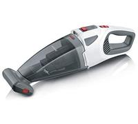 SEVERIN Aspiradora de mano 4 en 1 a batería, aspirador sin cable para coche, pelo de mascotas y líquidos, aspirador potente, hasta 30 minutos, blanco, gris y rojo, HV 7146