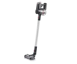 SEVERIN Aspiradora inalámbrica de mano y escoba 2 en 1, aspirador sin cable para el pelo de las mascotas, aspirador vertical con autonomía de hasta 120 min, negro/granate, HV 7168