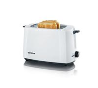 Severin AT 2286 Tostadora Automática, Incluye Soporte para Tostar Panecillos, 2 Ranuras Cortas, 700 W, 1.14 kg, Blanco/Negro