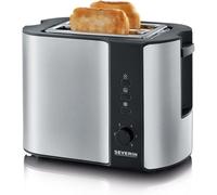 Severin AT 2589 Tostador Automático de 2 Ranuras 800W Acero Inoxidable Mate/Negro