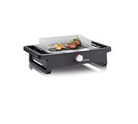SEVERIN Barbacoa de mesa Style Evo para interior y exterior, parrilla eléctrica con arranque rápido, hasta 350 °C, mini barbacoa con óptima distribución del calor, negro, PG 8123