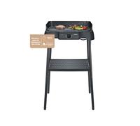 Severin Barbacoa Eléctrica de Pie para Balcón, Placa Cerámica, 2000W | 250°C máx en 8 min, con soporte, cerámica sin PFAS, para balcón y terraza, 39x23 cm, negro, 8596