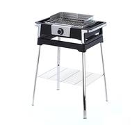 SEVERIN Barbacoa SENOA DigitalBOOST S con parrilla de acero inoxidable, parrilla eléctrica de pie con pantalla OLED digital, mini barbacoa sin riesgo de quemaduras, negro, PG 8118