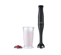 Severin Batidora de mano con vaso mezclador de 700 ml, para triturar y picar, brazo batidor extraíble, botón turbo, 2 cuchillas, mango antideslizante, para batir y licuar, 350 W, color negro, SM 3761