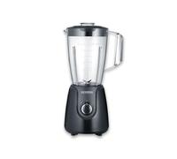 SEVERIN Batidora de vaso de tritán, batidora picadora con 2 velocidades y pulsación adicional, batidora eléctrica con cuchillas de acero inoxidable, 600 W, 1,5 L, negro, SM 3707
