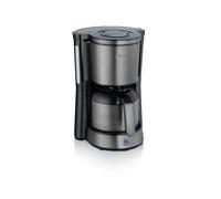 Severin cafetera con jarra térmica, tapa de elaboración y sistema antigoteo, filtro giratorio, apagado automático, compartimento para el cable, capacidad 1 L, 1000 W, acero inox oscuro, KA 9343