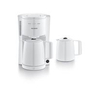 SEVERIN - Cafetera de goteo con jarra adicional para 16 tazas, Cafetera de filtro con 2 jarras termo, desconexión automática, Blanco, KA 9309