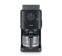 Severin Cafetera de goteo con jarra de cristal,10 tazas, 1,25L, ajuste individual del grado de molido, tope de goteo, in uchara, filtro permanente, cepillo de limpieza, 1000W, negro, KA 9215