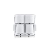 SEVERIN - Cafetera de goteo Duo hasta 16 tazas, Cafetera de filtro compacta / Cafetera americana con 2 jarras termo, Con Desconexión Automática, Blanco, KA 9314