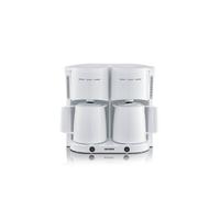 SEVERIN - Cafetera de goteo Duo hasta 16 tazas, Cafetera de filtro compacta / Cafetera americana con 2 jarras termo, Con Desconexión Automática, Blanco, KA 9314
