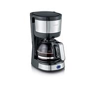 SEVERIN - Cafetera de goteo para 4 tazas, Cafetera de filtro / Cafetera americana con jarra de cristal, Con placa calefactora y desconexión automática, Acero inoxidable/Negro, KA 4819