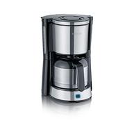 SEVERIN - Cafetera de goteo para 8 tazas, Cafetera de filtro / Cafetera americana con jarra de cristal de 1l, Con Desconexión Automática, Acero inoxidable cepillado / Negro, KA 4847