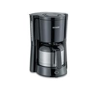 SEVERIN - Cafetera de goteo para 8 tazas, Cafetera de filtro / Cafetera americana con jarra termo de 1l, Con Desconexión Automática, Acero inoxidable / Negro, KA 4835