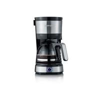 SEVERIN - Cafetera de goteo pequeña para 4 tazas, cafetera de filtro / Cafetera americana con jarra de cristal,desconexión automática,acero inoxidable cepillado, 750 W, KA 4808