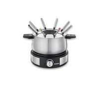 SEVERIN Combinación de fondue y crepera 1500 W. Olla de acero inoxidable extraíble con marca mín. / máx. Acero Inoxidable/Negro. FO 2471
