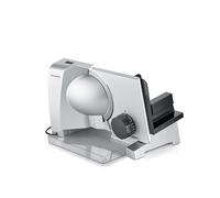 Severin Cortadora universal para pan o embutidos, cortador de pan con grosor de corte regulable de forma continua, 0-23 mm, calidad alemana, cortafiambres con carcasa metálica, 130 W, gris, AS 3917