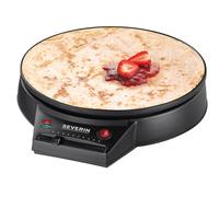 SEVERIN Crepera eléctrica, plancha redonda para crepes dulces y salados, máquina crepera XXL de 30 cm con regulación continua de la temperatura, negro, CM 2198