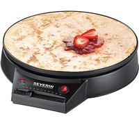 SEVERIN Crepera eléctrica, plancha redonda para crepes dulces y salados, máquina crepera XXL de 30 cm con regulación continua de la temperatura, negro, CM 2198