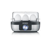 SEVERIN Cuecehuevos con Control de Tiempo de Cocción, 270 W, Capacidad de hasta 3 Huevos, Acero Inoxidable Cepillado/Negro EK 3163