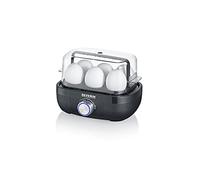 Severin Cuecehuevos EK 3166, control de tiempo, 420 W, 6 huevos, 100% libre de BPA, negro