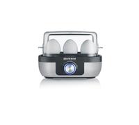 SEVERIN - Cuecehuevos con Control de Tiempo de Cocción, 420 W, Capacidad de 6 Huevos, Acero Inoxidable/Negro EK 3169