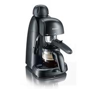 Severin Espresso Machine, Black | Con espumador de leche para cafés especiales, ideal para solteros, negro, también es adecuado para café de filtro, 5978